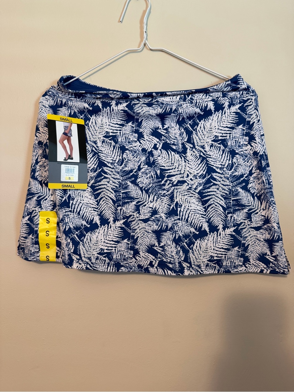 Tranquility by Colorado Clothing Blue and White Fern Print Skort NWT size small